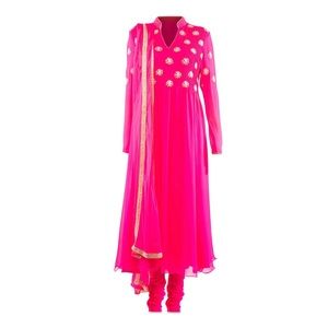 Kyna Bhavna Pink Pattern Salvaar
